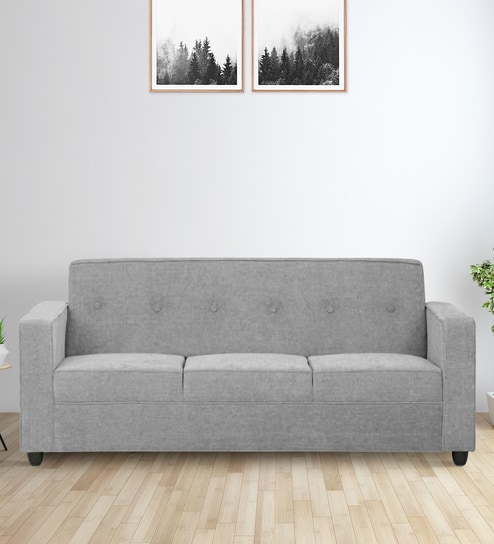 Affan 3 Seater Sofa in Grey Colour