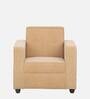 Affan Fabric 1 Seater Sofa in Beige Colour