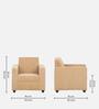 Affan Fabric 1 Seater Sofa in Beige Colour