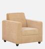 Affan Fabric 1 Seater Sofa in Beige Colour