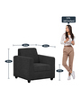 Affan Fabric 1 Seater Sofa in Charcoal Grey Colour