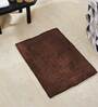Brown Solid Cotton 16x14 Inches AntiSkid Bath Mat