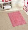 Pink Solid Cotton 16x14 Inches AntiSkid Bath Mat