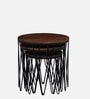Afranius Solid Wood Nest Of Tables In Black Finish