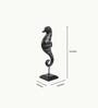 African Sea Horse Black Polyresin Figurine