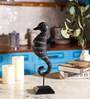African Sea Horse Black Polyresin Figurine