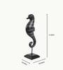 African Sea Horse Black Polyresin Figurine