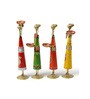 Set Of 4 Multicolor Metal African Tribal Tea Light Holder