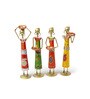 Set Of 4 Multicolor Metal African Tribal Tea Light Holder