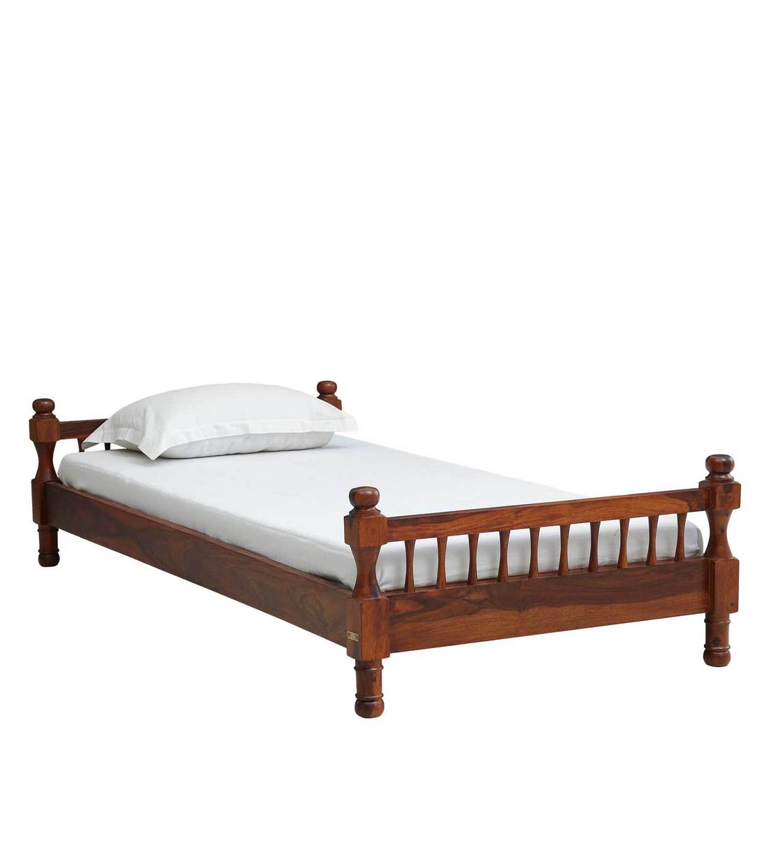Buy Agastya Solid Wood Single Bed In Honey Oak Finish By Mudramark