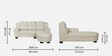 Agropoli Leatherette LHS Sectional Sofa (2 + Lounger) In Light Cream Colour