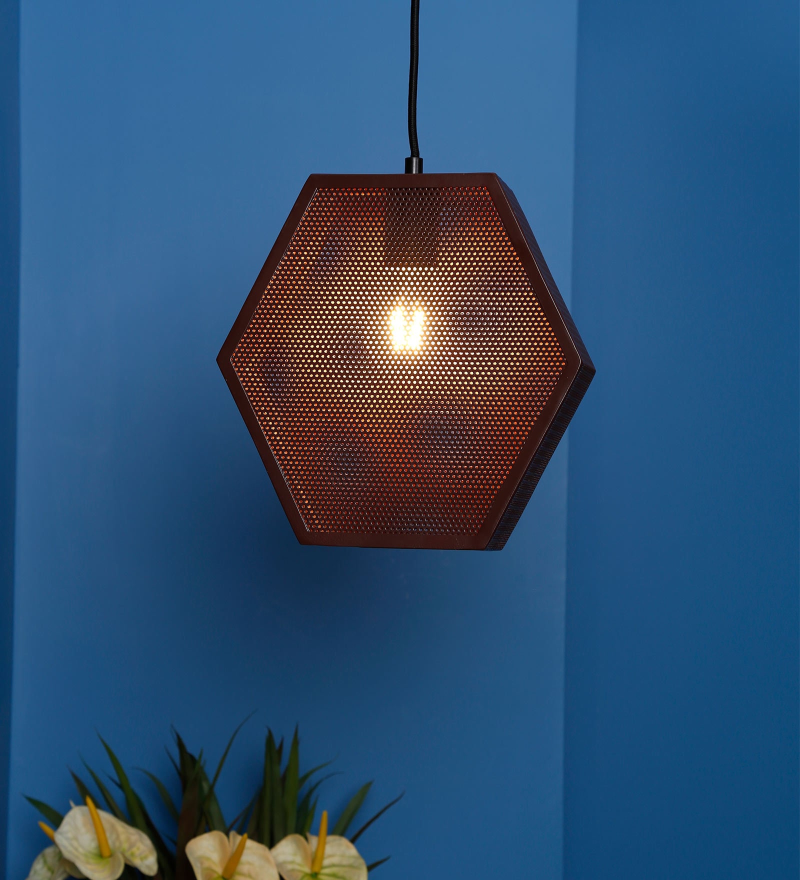 Torrie Agena Brown Metal Hanging Light