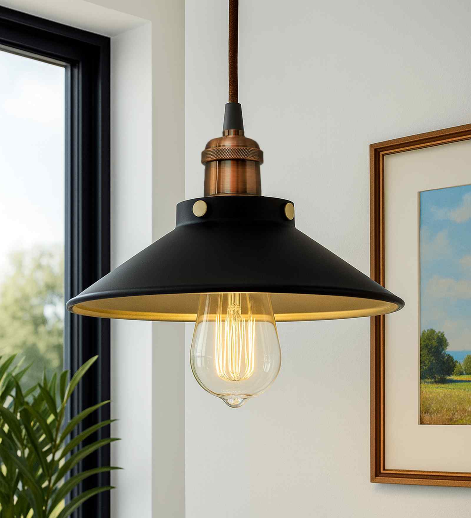 Agila Black Metal Hanging Light