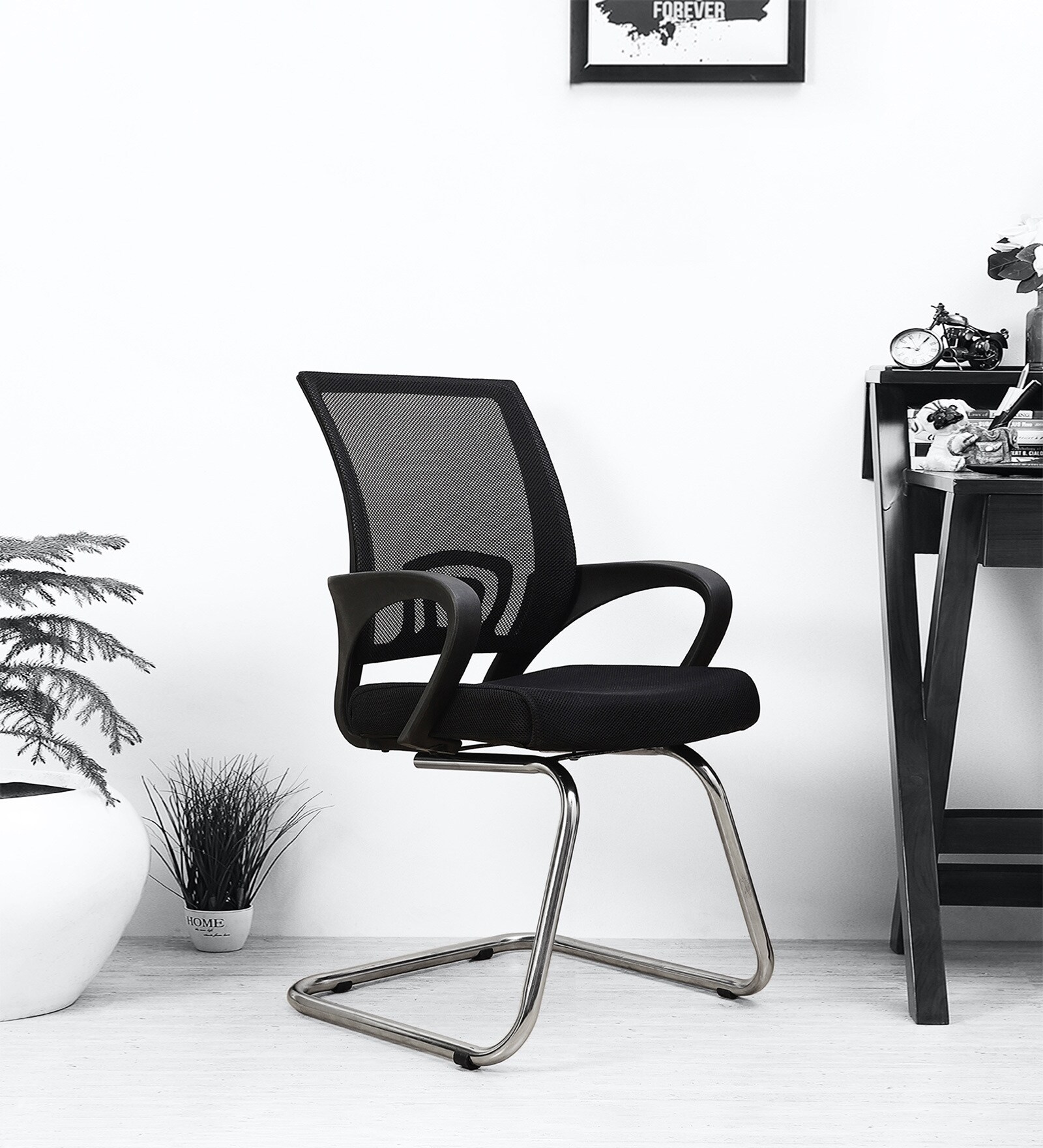 Agronomo Breathable Mesh Cantilever Chair in Black Colour