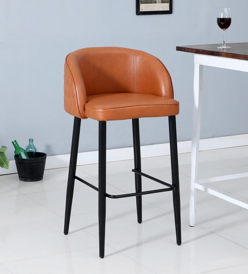 Agnetha Metal Bar Chair In Brown Colour