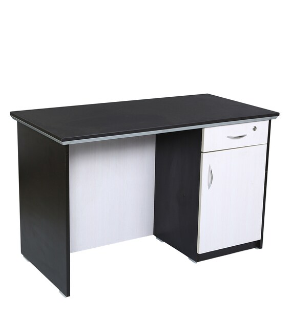 Buy Agate Office Table in Wenge & White Colour by Fullstock Online Work Stations Tables