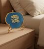 Agate Collect Moments Not Things Showpiece With Metal Stand Blue