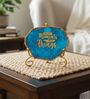 Agate Collect Moments Not Things Showpiece With Metal Stand Blue