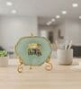 Agate Collect Moments Not Things Showpiece With Metal Stand Green