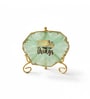 Agate Collect Moments Not Things Showpiece With Metal Stand Green
