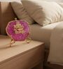 Agate Collect Moments Not Things Showpiece With Metal Stand Pink