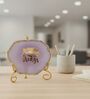 Agate Collect Moments Not Things Showpiece With Metal Stand Purple