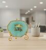 Agate Collect Moments Not Things Showpiece With Metal Stand Turquoise