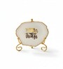 Agate Collect Moments Not Things Showpiece With Metal Stand White
