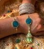 Agate Green Lumba Rakhi Set With Roli Chawal and Nariyal With Gift Box
