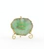 Agate Love Laughter Forever Showpiece With Metal Stand Green