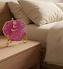 Agate Love Laughter Forever Showpiece With Metal Stand Pink