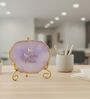 Agate Love Laughter Forever Showpiece With Metal Stand Purple