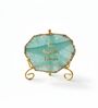 Agate Love Laughter Forever Showpiece With Metal Stand Turquoise