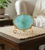 Agate Love Laughter Forever Showpiece With Metal Stand Turquoise