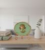 Agate Metal Ganesha Showpiece With Metal Stand Green