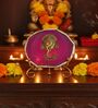 Agate Metal Ganesha Showpiece With Metal Stand Pink