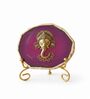 Agate Metal Ganesha Showpiece With Metal Stand Pink