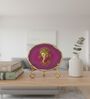 Agate Metal Ganesha Showpiece With Metal Stand Pink
