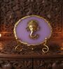 Agate Metal Ganesha Showpiece With Metal Stand Purple