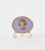 Agate Metal Ganesha Showpiece With Metal Stand Purple