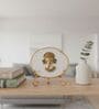 Agate Metal Ganesha Showpiece With Metal Stand White