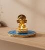Blue Agate Metal Ganesha Tealight Holder