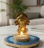 Blue Agate Metal Ganesha Tealight Holder