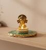 Green Agate Metal Ganesha Tealight Holder