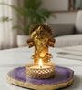 Purple Agate Metal Ganesha Tealight Holder