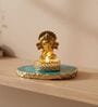 Turquoise Agate Metal Ganesha Tealight Holder