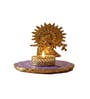 Purple Agate Metal Krishna Bansi Tealight Holder