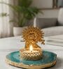 Turquoise Agate Metal Krishna Bansi Tealight Holder
