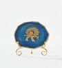 Agate Metal Krishna Showpiece With Metal Stand Blue
