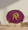 Agate Metal Krishna Showpiece With Metal Stand Pink